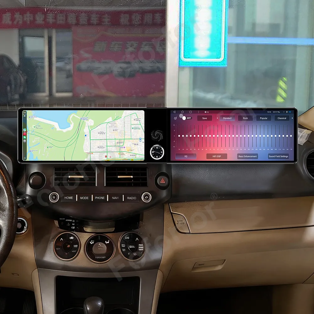 Car GPS Navigation Android 13 CarPlay For Toyota RAV4 2007-2012 Qualcomm Dual 12.3 Inch Screen Vertical Tesla Screen Head Unit
