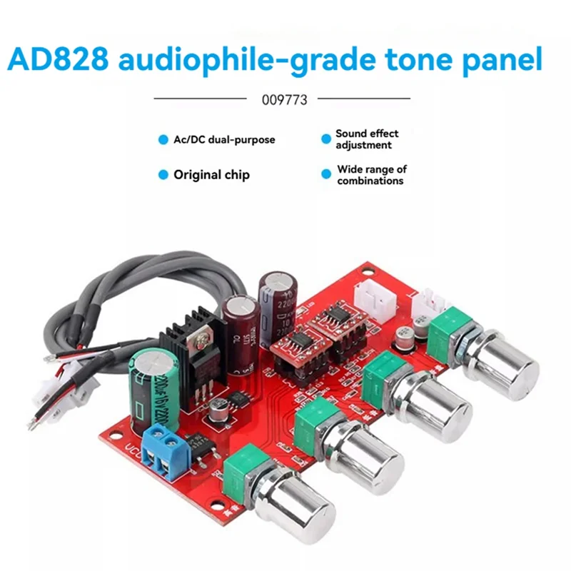

ABAC-AD828 Preamplifier Volume Control Board With Treble Midrange And Bass Tone Controls Preamplifier Power Amplifier Board