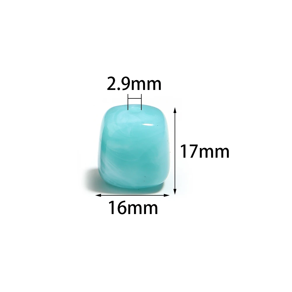 10 Stück/Lot unregelmäßige quadratische Acrylperlen, zweifarbig, lose, abgesetzte Würfelperlen für DIY-Charms, Armbänder, Ohrringe, Schmuckzubehör – Detail 1