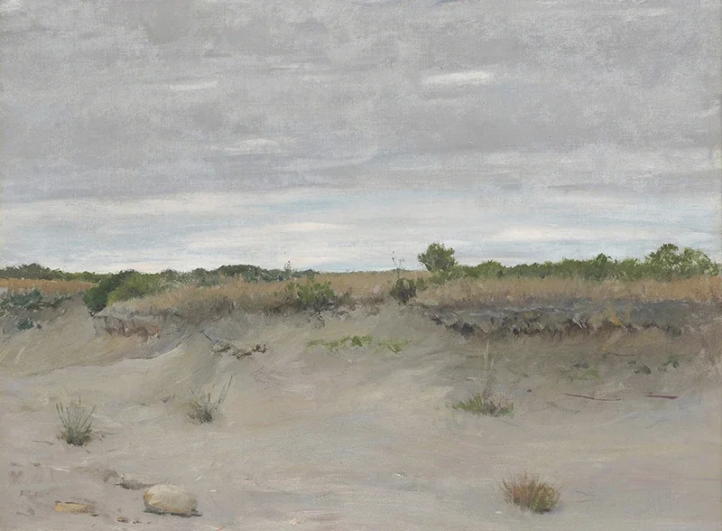 2D/Flat Frameless Vintage French Country Landscape Canvas Painting, Light Neutral Wall Art Poster for Living Room Decortive