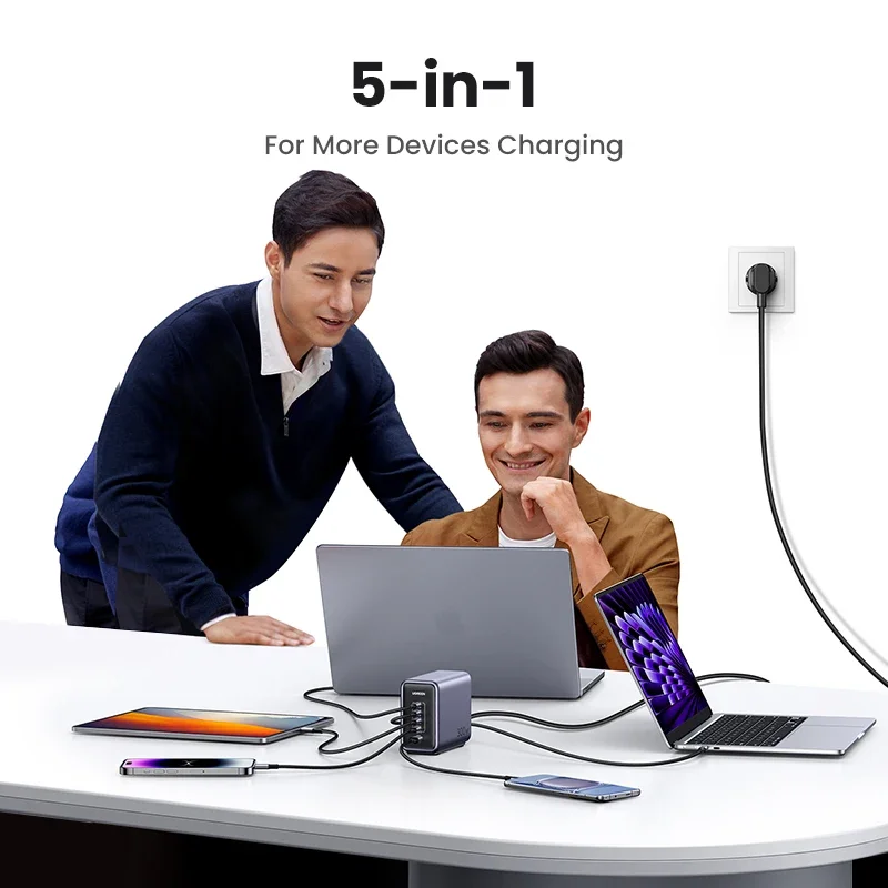 UGREEN 300W GaN Charger Set Desktop Charging Station PPS PD100W Multi-Port Fast Charger with 240W Cable for MacBook Pro