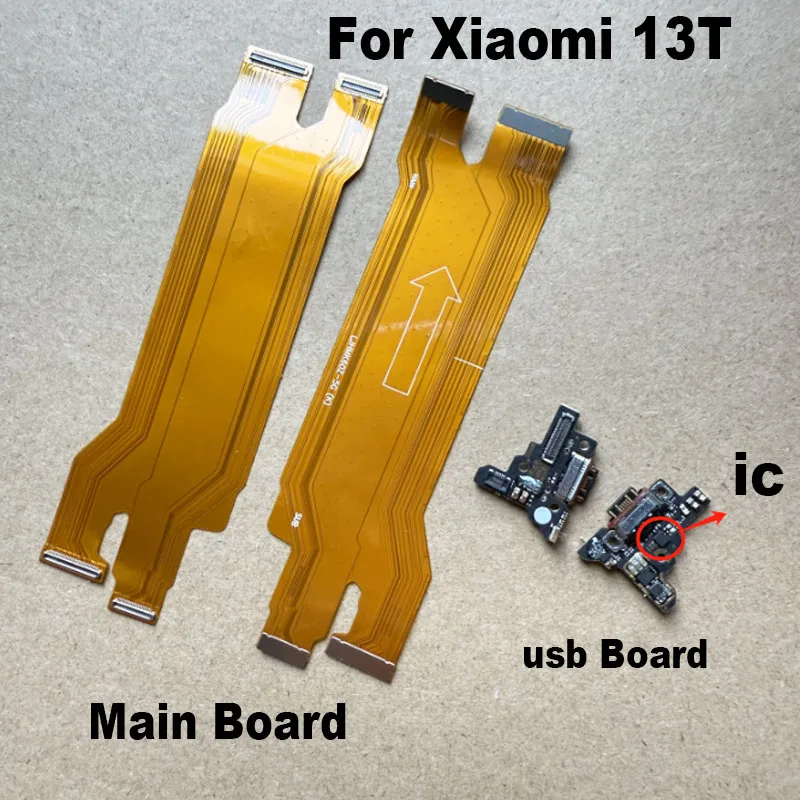 High Quality For Xiaomi 13T / 13T Pro USB Charging Charger Port Dock Connector Board Flex Cable Replacement Parts MI With IC