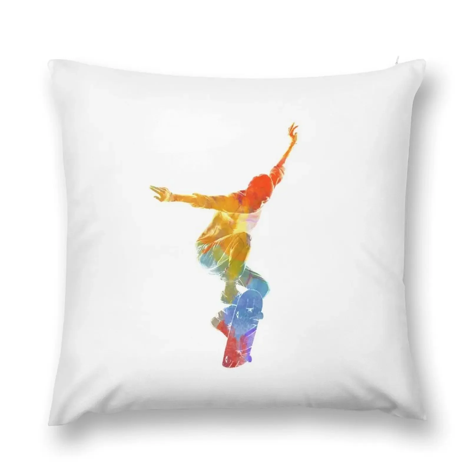 Man skateboard 05 in watercolor Throw Pillow Decorative Cushion Cover Pillow Cover Luxury Cushion Cover pillow