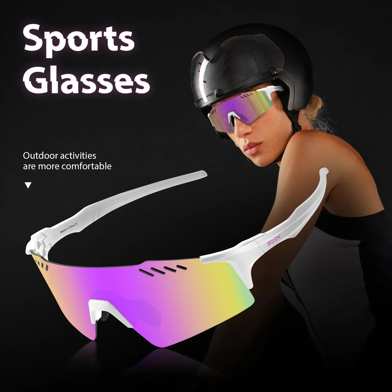 SCVCN Photochromic Sunglasses Mountain Cycling Glasses Outdoor Sports Running Drving Goggles UV400 Men Women Bicycle Eyewear