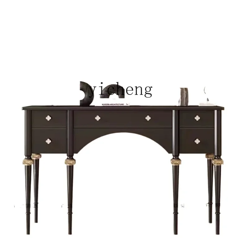 

TQH solid wood partition entrance table modern medieval multi-functional locker retro wall strip table