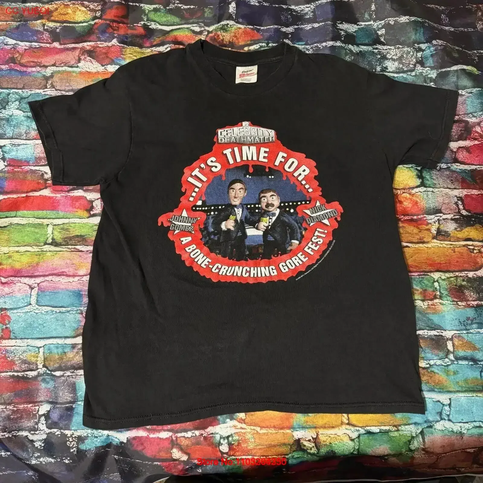 Vintage 90's MTV Celebrity Deathmatch Announcers T Shirt Men's Medium Rare vintage Washed Comfortable Unisex Breathable homme