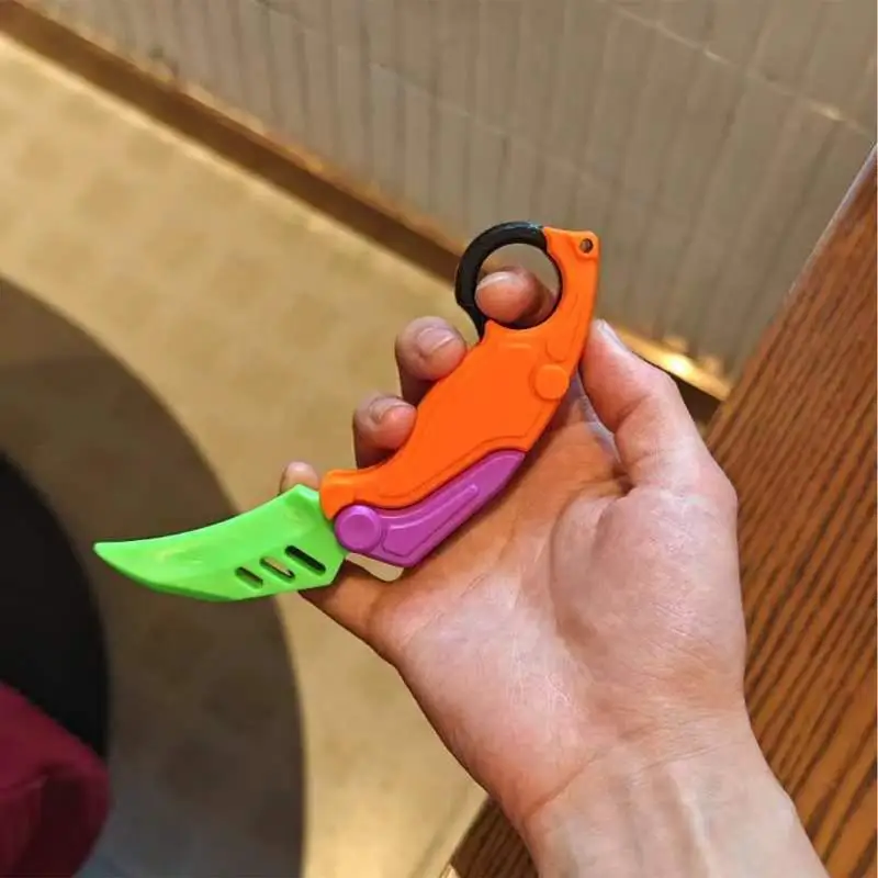 Telescopic Carrot Knife Anxiety Stress Relief Toy Stocking Stuffers Sensory Knife Fidget Toys 3D Printed Luminou Telescopic Toy