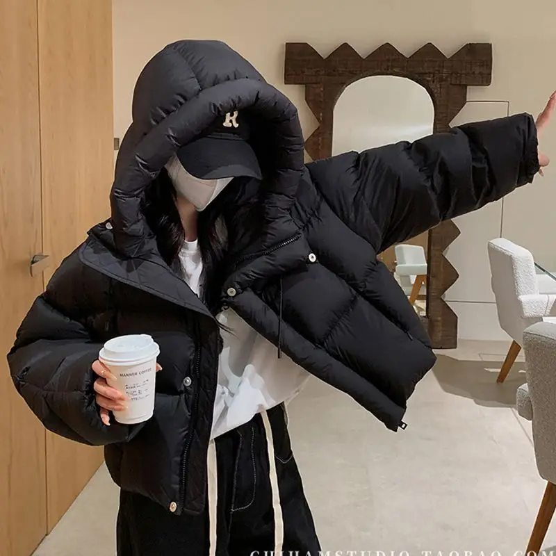 Short Down Cotton Jacket for Women Winter 2025 New Korean Version High Waisted Thick Bread Jacket Parkas Female Clothing