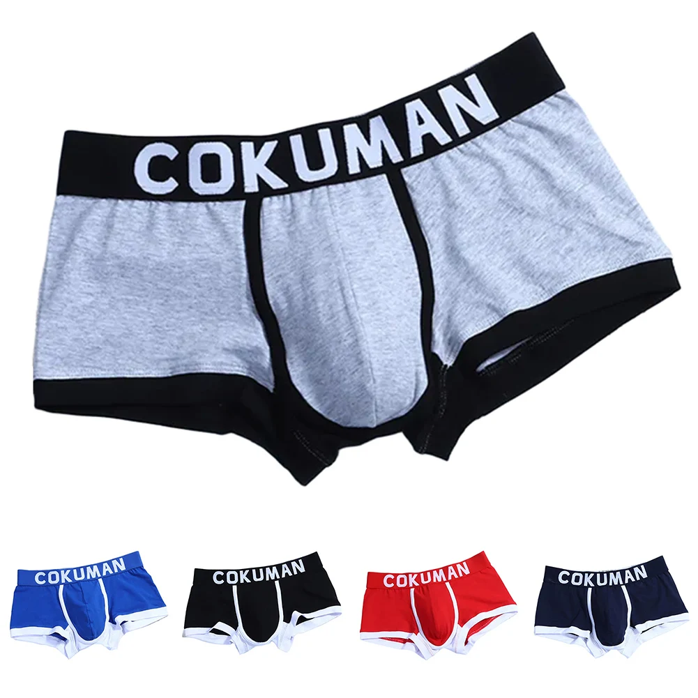 

Comfortable Cotton Trunk Underwear Boxer Breathable Shorts Gray Cotton Underwear Active Wear Classic Theme Comfortable Fit