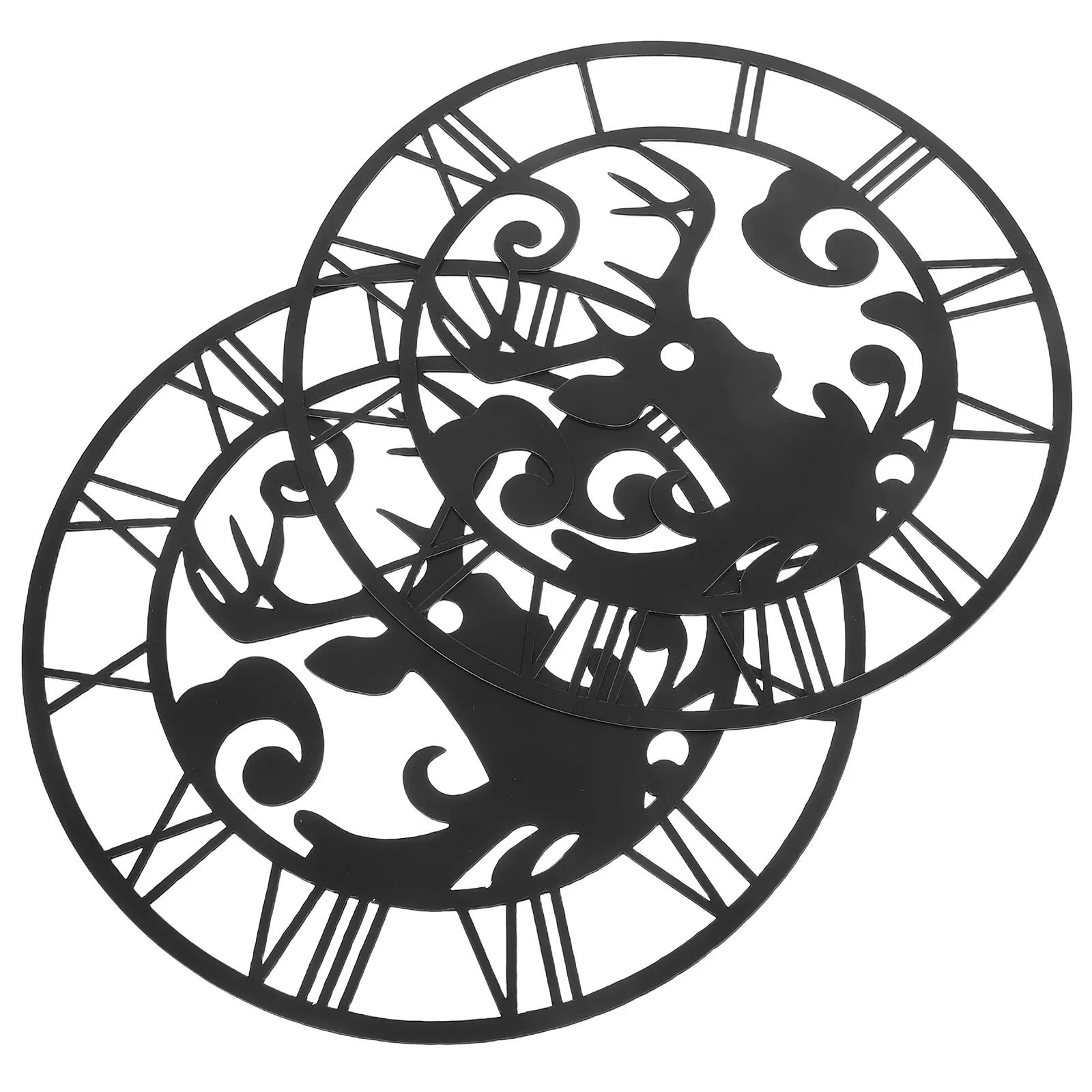 

2Pcs Roman Clock Dial Stickers Acrylic Round Mirror Surface DIY Wall Clock Face Decal Replacement for Bedroom Living Room Hotel