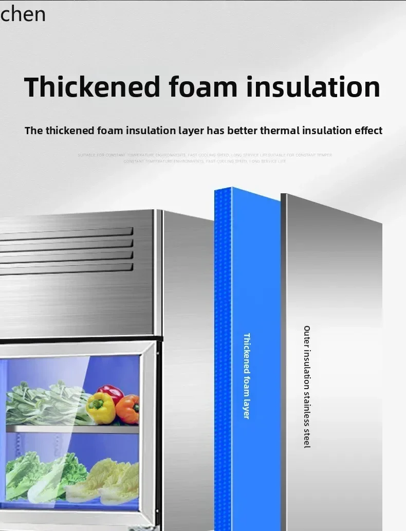 freezer kitchen vertical countertop refrigerated display  wall-mounted refrigerator mother and child cabinet upper body