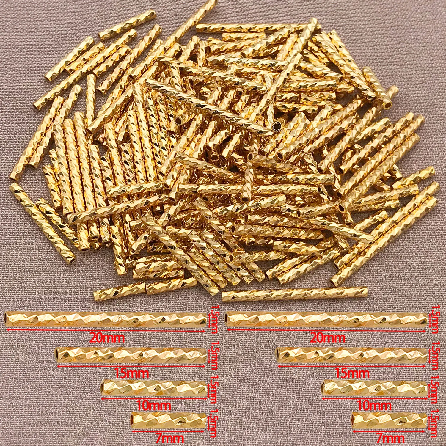 20 Stück 18K verkupfertes echtes goldenes dickes silbriges Platin-Charge-Blumen-Verbindungsrohr, DIY-Armband-Schmuckherstellungszubehör