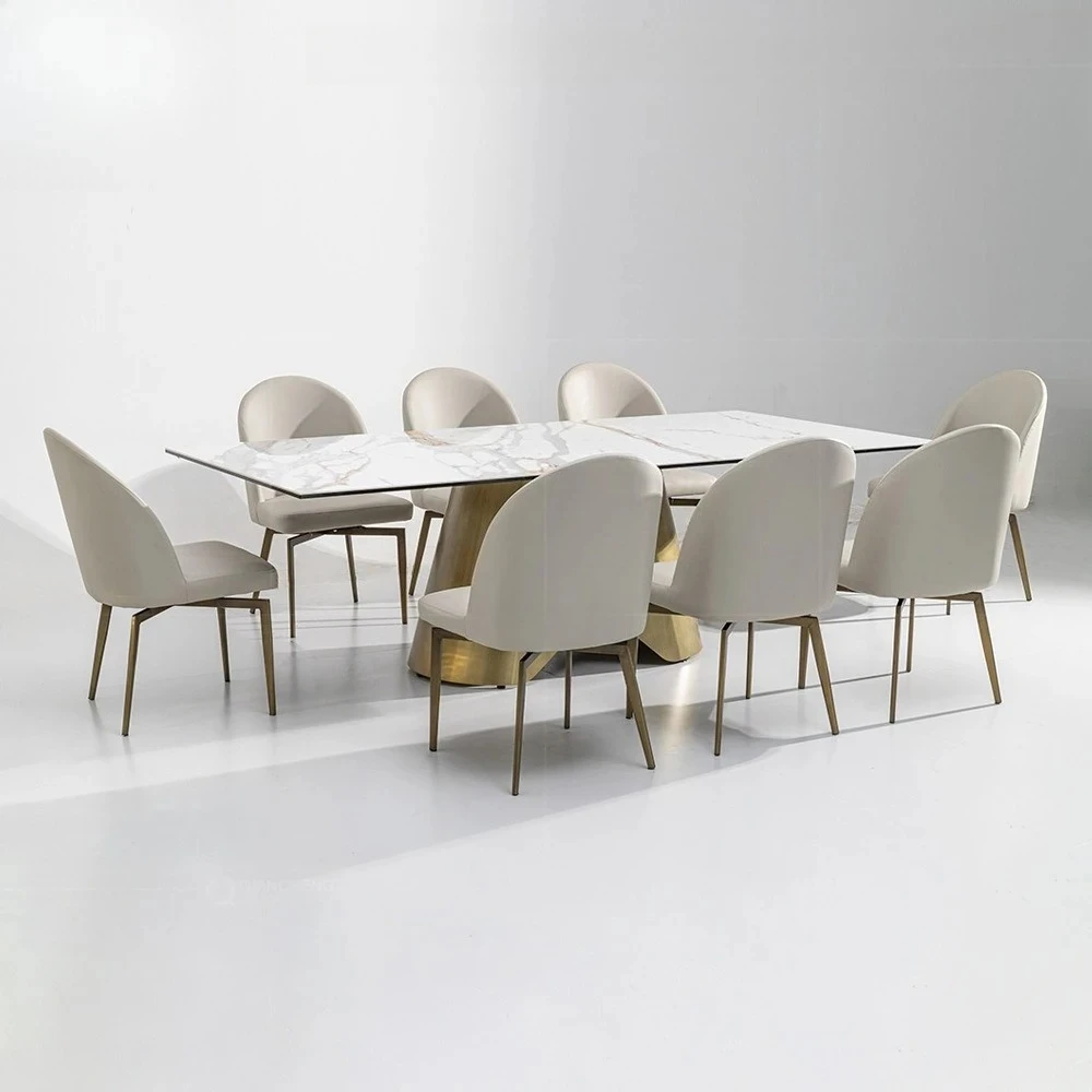 Light luxury Pandora rock slab dining table and chair combination modern simple living room home dining tab