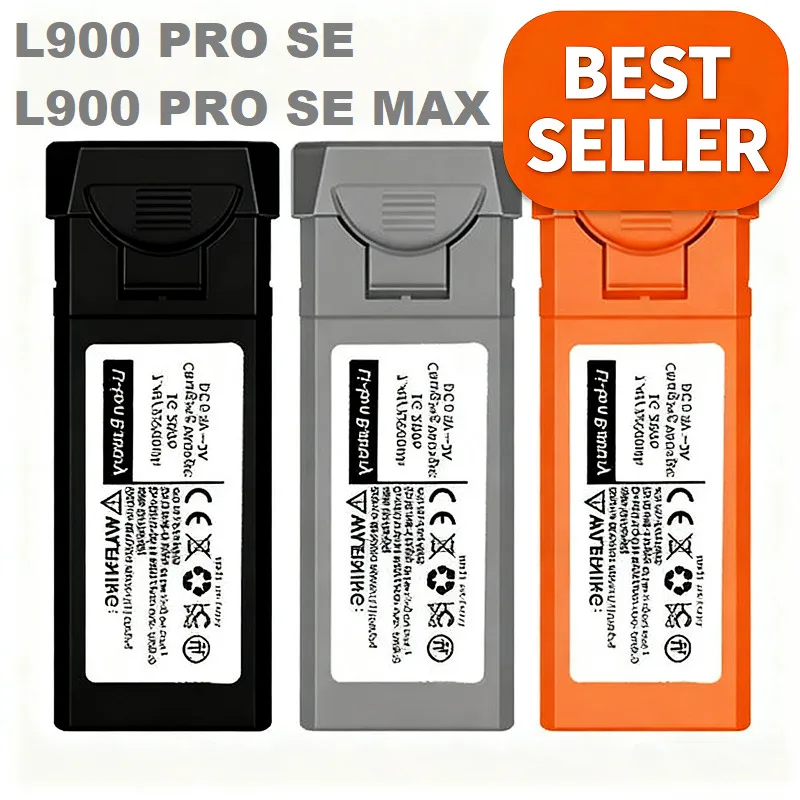 

Drone L900 Pro SE Battery 7.4V 2200MAH Lipo Battery for L900 Pro Se Max Drone Quadcopter Original Battery Black Grey Orange