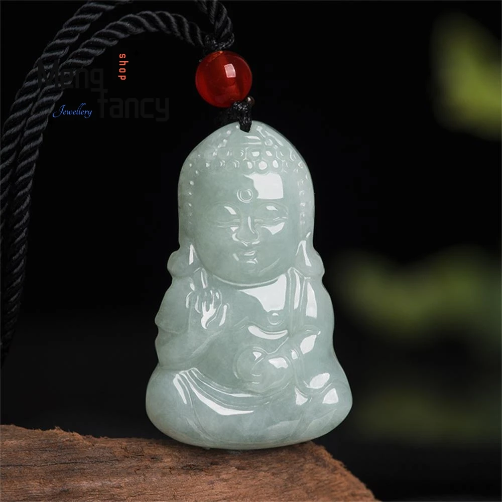 

Natural Myanmar A-goods Jadeite Baby Buddha Pendant Exquisite Buddhist Amulets Handicraft Best Selling Fashion Jewelry Mascots