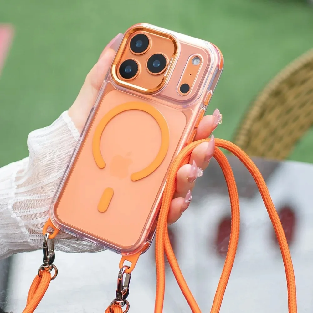 Necklace Strap Cord Rope Magnetic For Magsafe Clear Case For