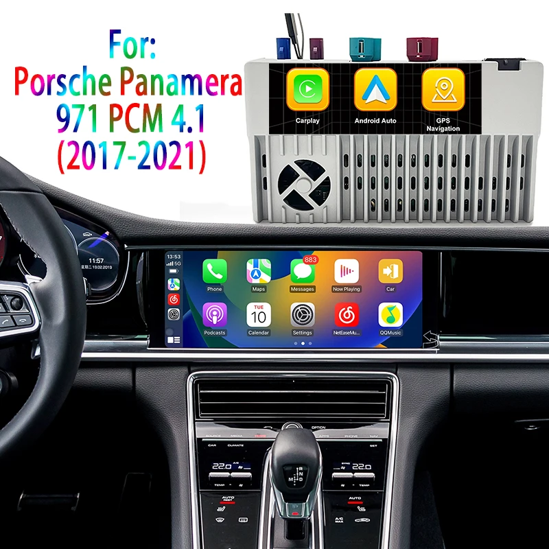 Wireless CarPlay Android Auto Adapter For Porsche Panamera 971 PCM 4.1 2017-2021 Stream Mirroring Upgrade Google Maps