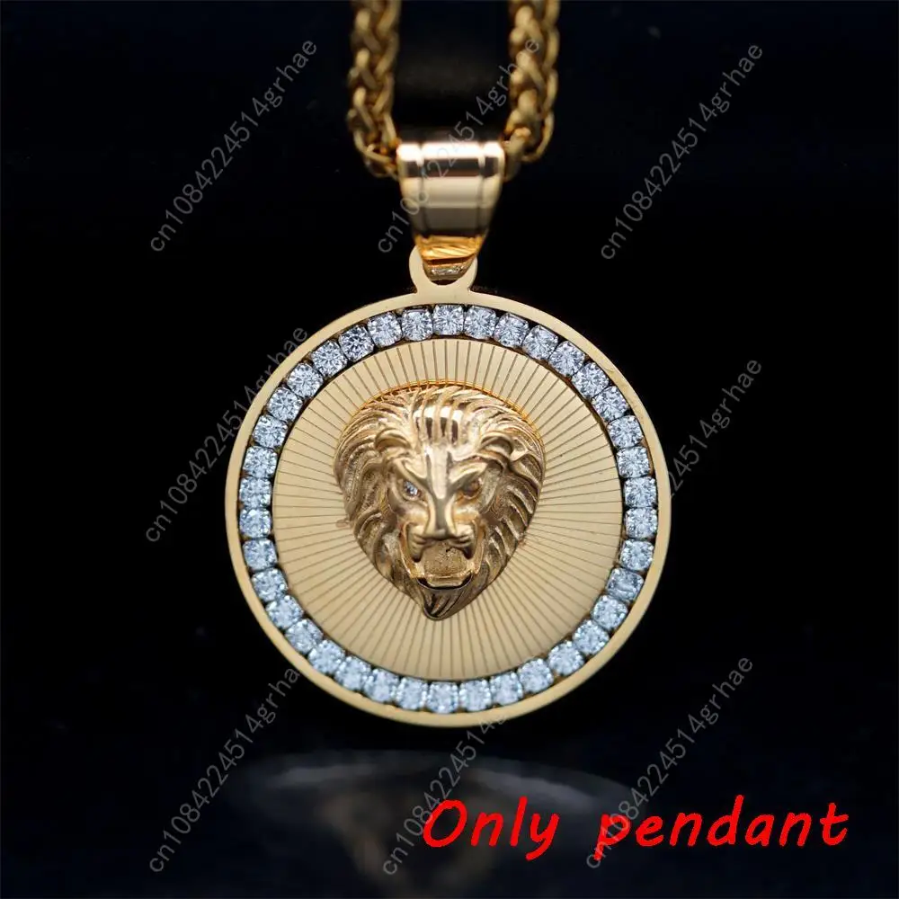 Glamour Luxury Lion Head Pendant for Women men with zircon stainless steel Necklace Banquet Jewelry Gift