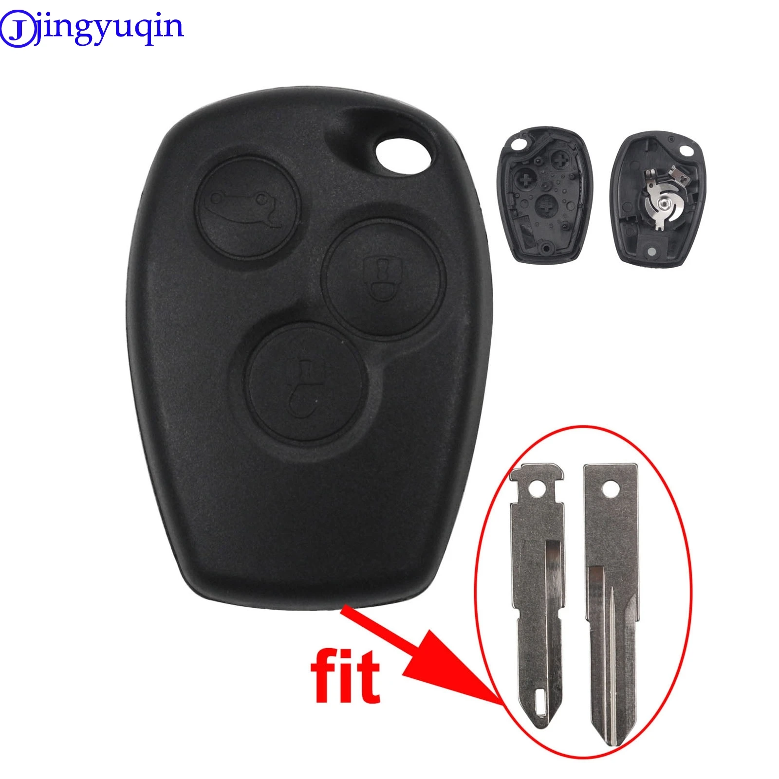 jingyuqin 3 Buttons Replacement Remote Key Shell  Cover FOB Case for Renault Logan Sandero Clio Fluence Vivaro Master Traffic