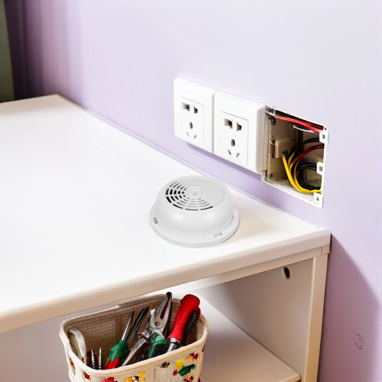 Alarm Security Safe Box 4.52X4.52X1.77 Inch Hidden Cash Container For Money Jewelry Storage Wall Mounted Smoke Design