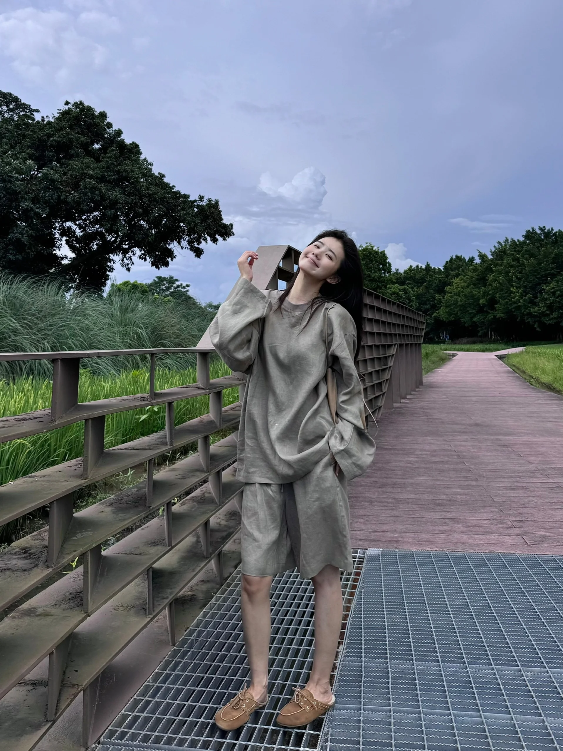 

Льняные брюки-кюлоты PEACHZHOU цвета хаки, свободного кроя, с круглым вырезом, на резинке, повседневные, женские, летние, модные