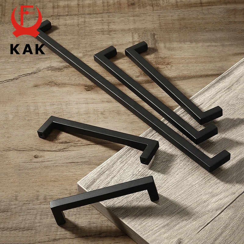 

KAK Aluminum Alloy Black Furniture Handle Shoe Cabinet Knobs and Handles Kitchen Cupboard Door Pulls Furniture Door Hardware