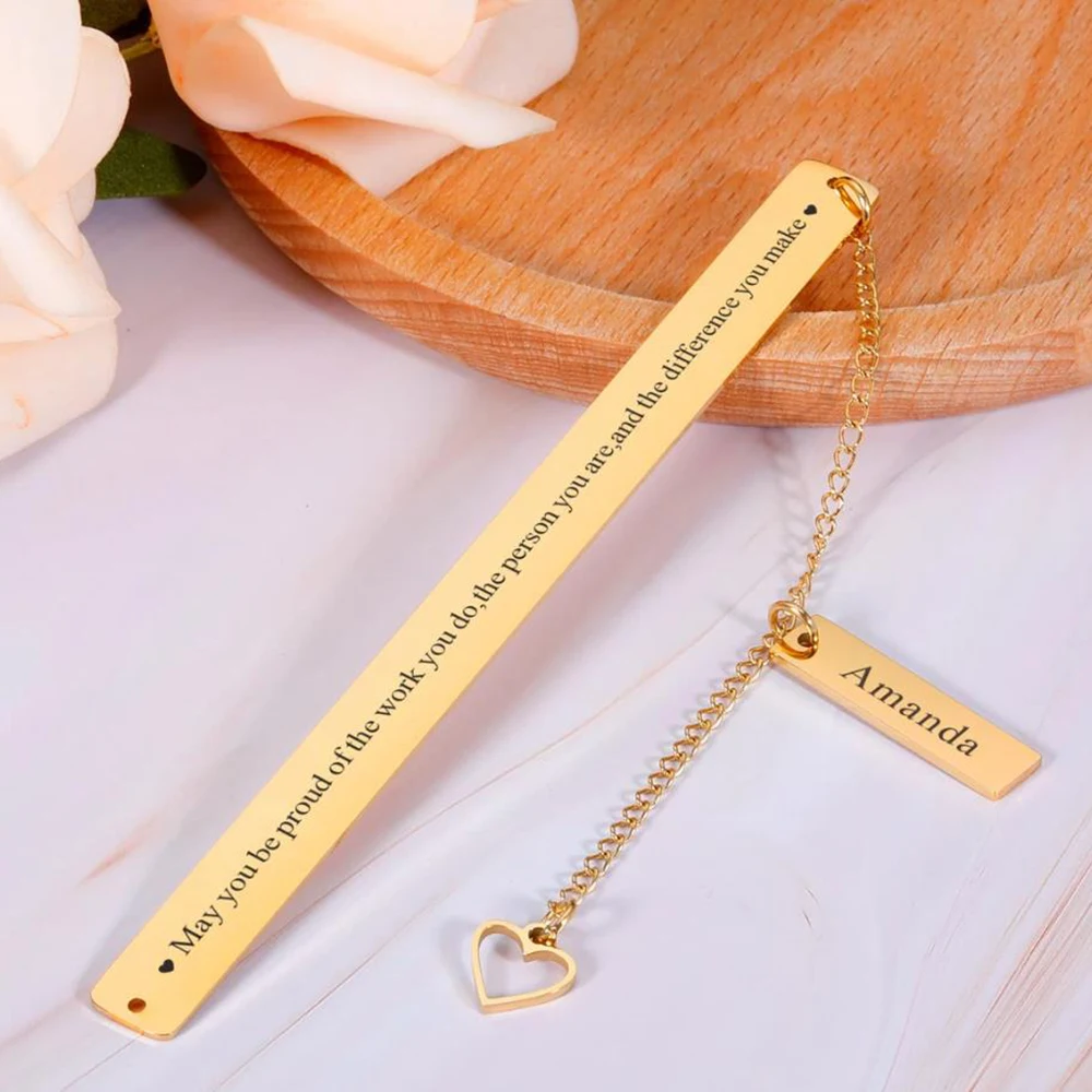 Custom bookmarks Personalized bookmarks Laser engraved bookmarks Custom slogan bookmarks Book gifts Personalized gifts