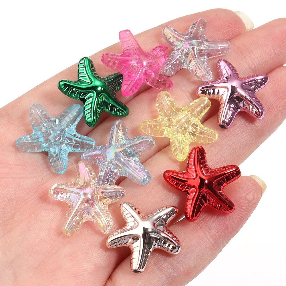 20Pcs Farbe Seestern Perlen Charms Acryl Spacer Lose Perlen Für DIY Schmuck Machen Zubehör Handgemachte Armband Liefert