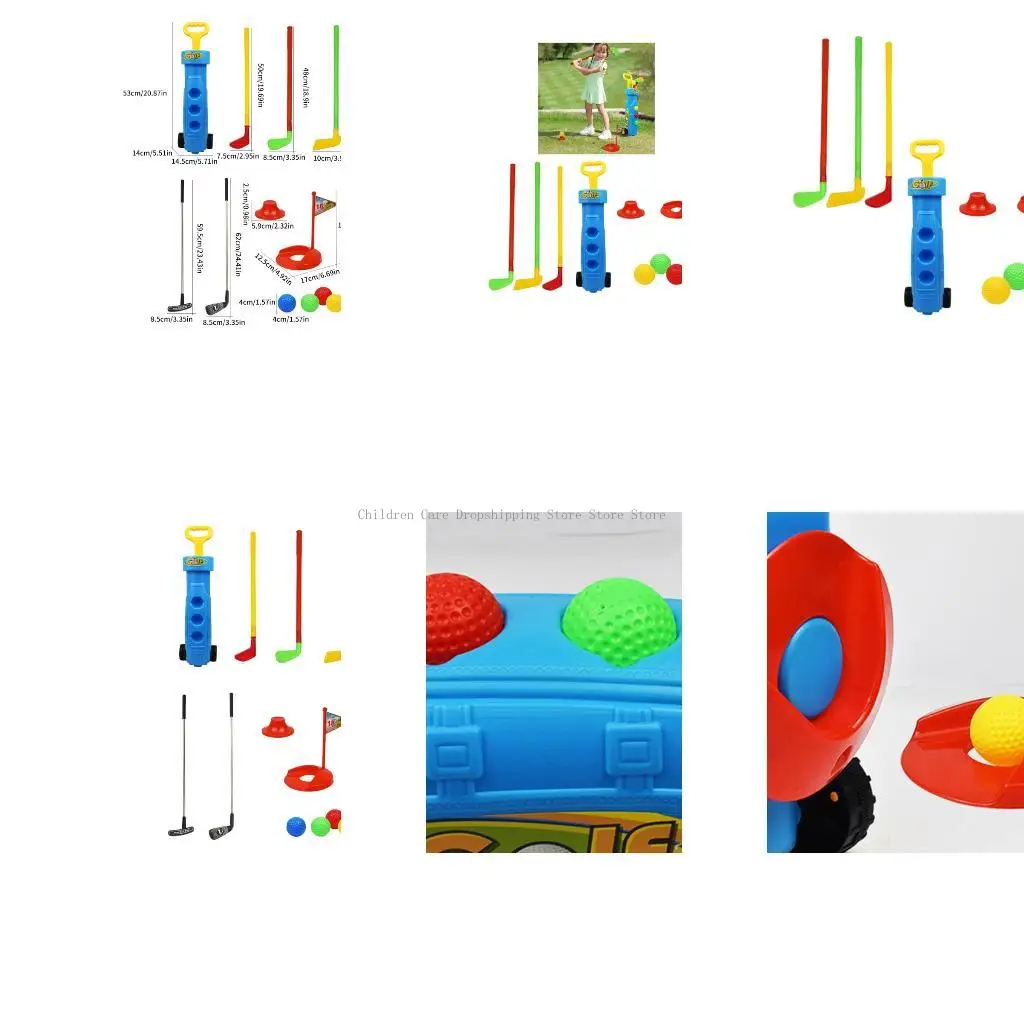 Conjunto interativo golfe júnior 9pcs clubes plásticos brinquedos bola para crianças diversão
