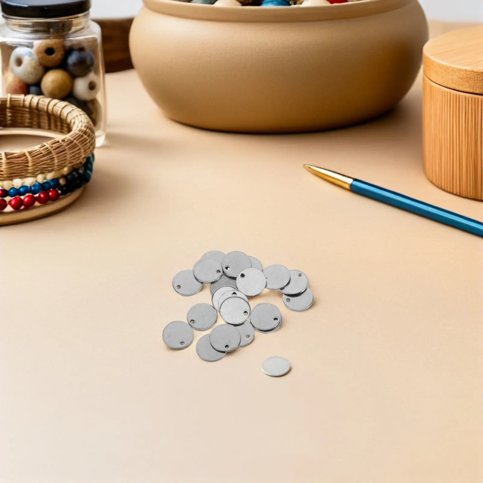 

100 шт. металлических заготовок для штамповки, круглые бирки из нержавеющей стали для домашних животных, брелоков, поделок, гравировки, штамповки, пустые подвески-бирки