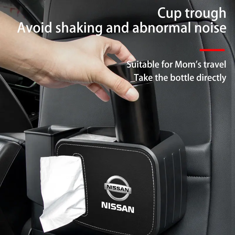 car seat back trash can Storage box Storage pocket For Nissan Qashqai Tiida Kicks Versa Leaf Sentra Altima X-trail Accessories