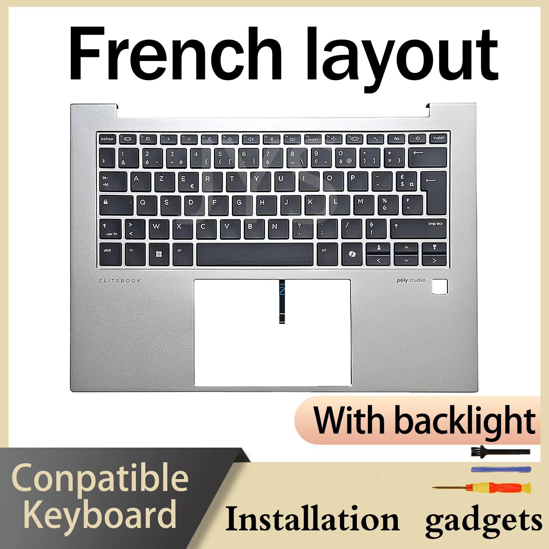 Suitable for HP Elitebook 840 G11 845 G11 N95848-001 C-COVER with AI key backlit keyboard FR LA UK US layout