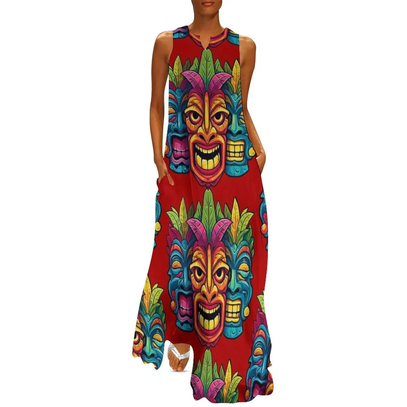 

Three Tiki Masks Long Dress luxury evening dress woman for wedding cute dress dresses women summer 2025