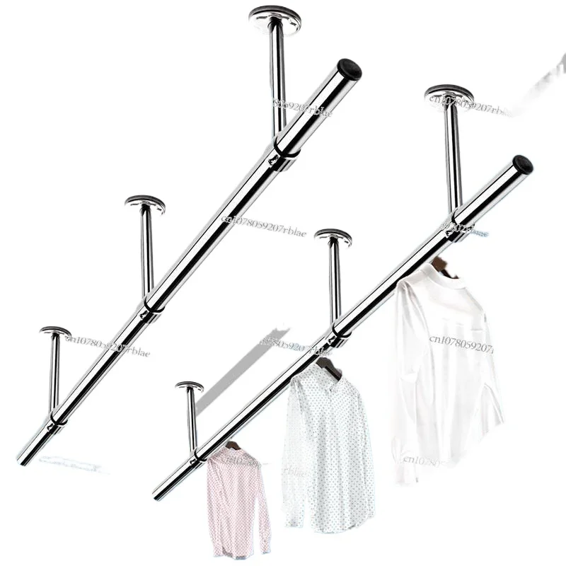 Space-Saving Brilliance: Stainless Steel Wall-Mounted Clothes Drying Rack for Indoor Balconies & Ceilings!