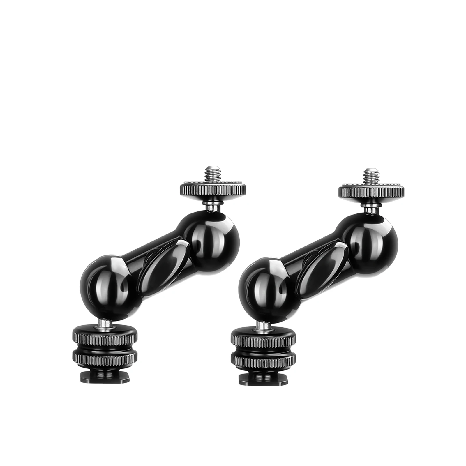 Lanxire Mini Magic Arm Adapter met Dubbel Balhoofd, Cold Shoe Mount en 1/4" Schroef voor Camera, Monitor, LED-licht en Microfoon