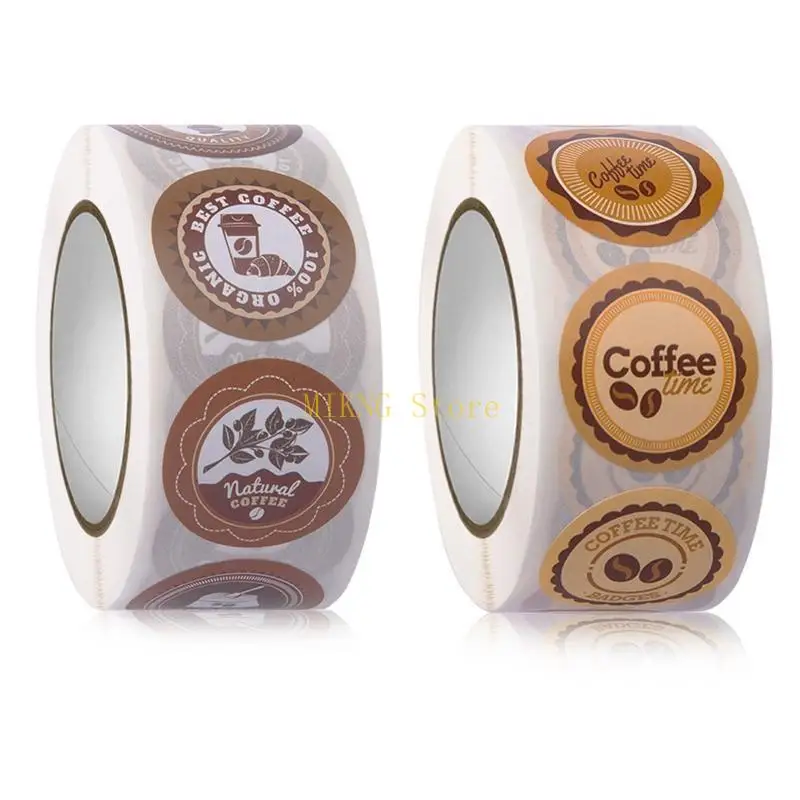 500カウントコーヒードリンクステッカーギフトラップステッカーコーヒーバーベーカリーパッケージのための自己粘着封印ステッカーベストセール