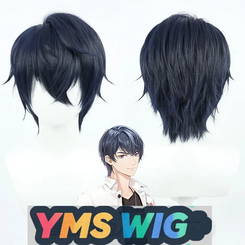 

【YMS WIG】Undecided Event Book Lu Jinghe Cosplay Wig Beautiful Boy Dark Blue Fan Male Top Hair