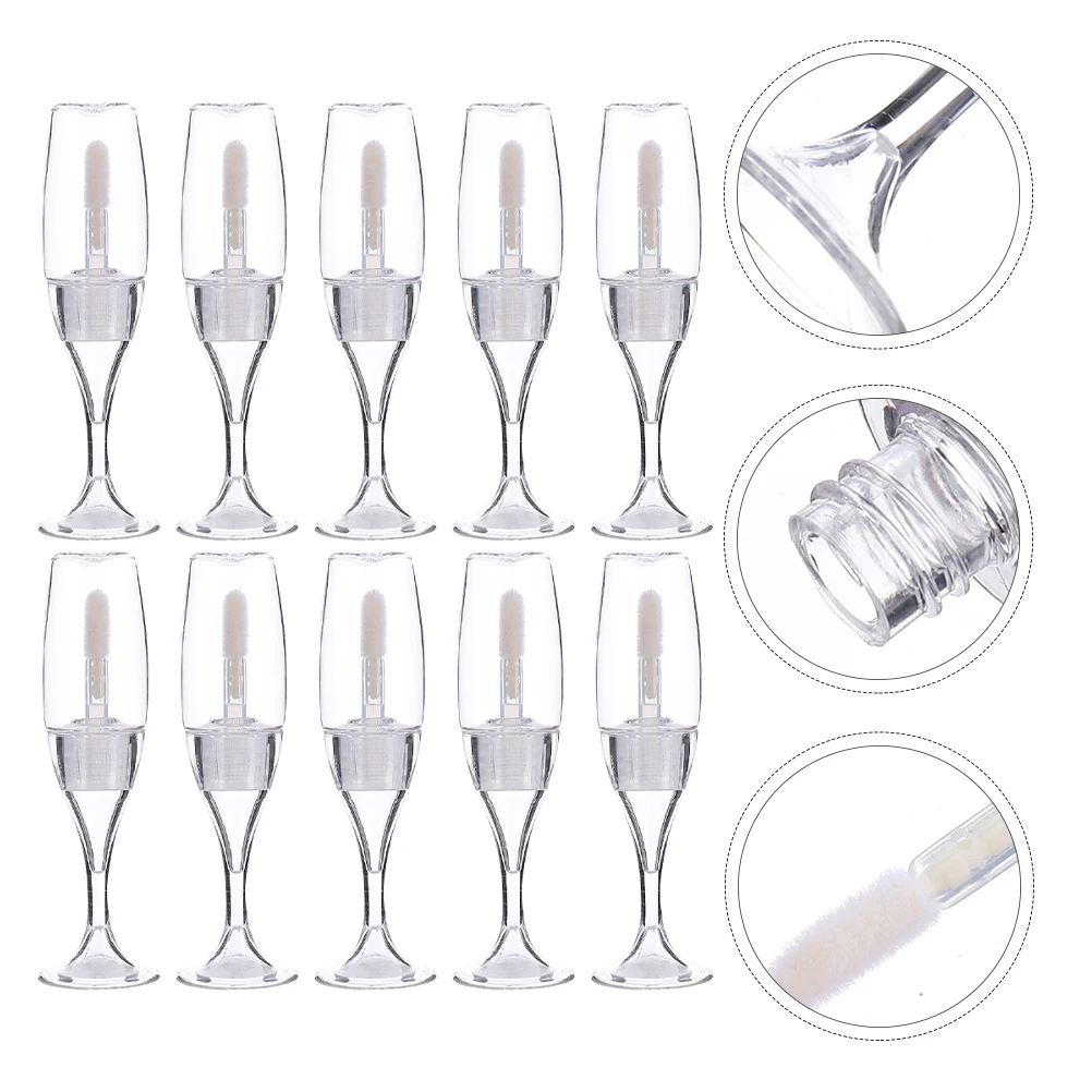 

10pcs Wine Container Empty Refillable Tubes Travel Size Mini Lip Balm Bottles For Diy Lipstick Sealing Lip Color