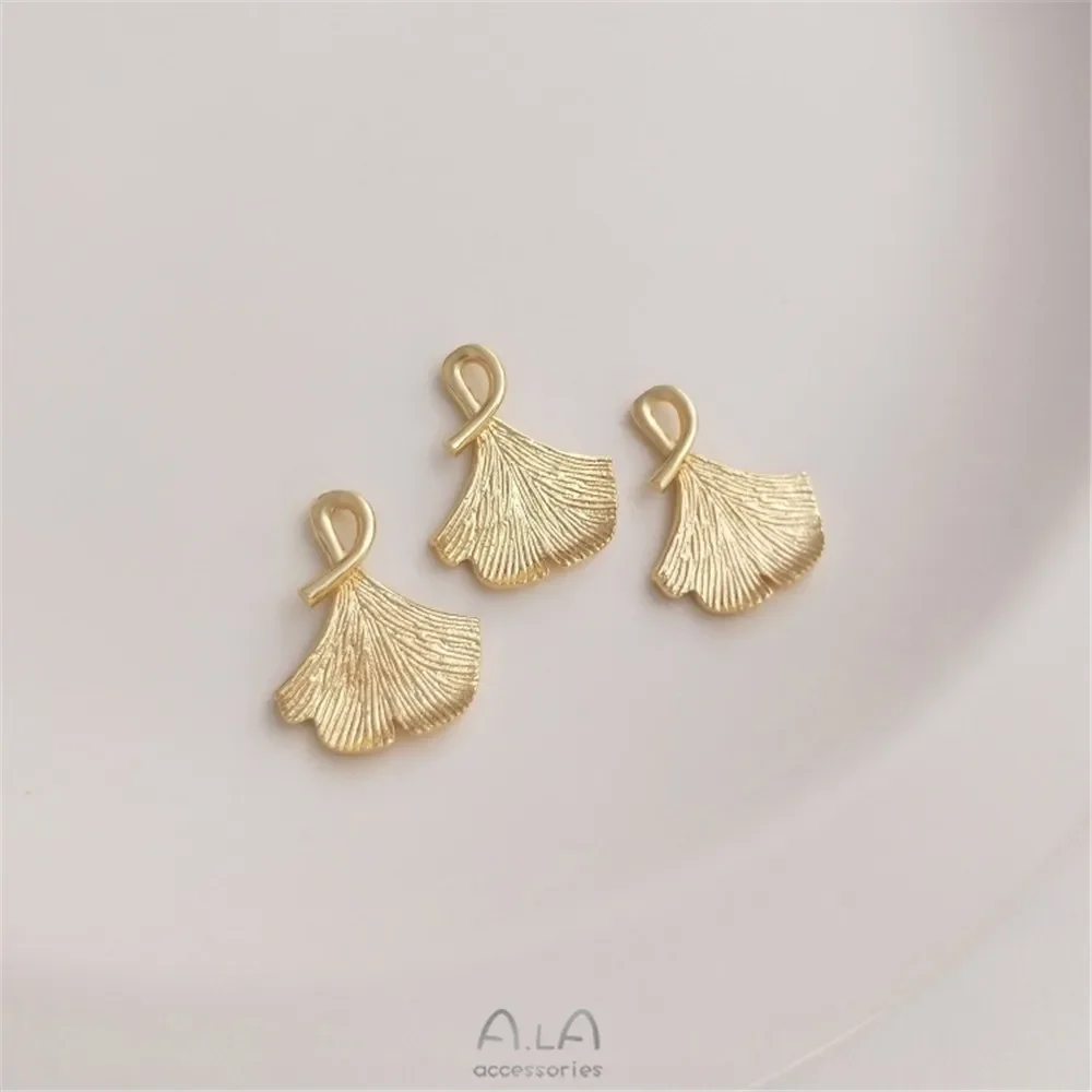 قلادة الجنكة الذهبية عيار 14 قيراط، قلادة على شكل أوراق شجر، سوار ذاتي الصنع، قلادة، قلادة على شكل حلق #2