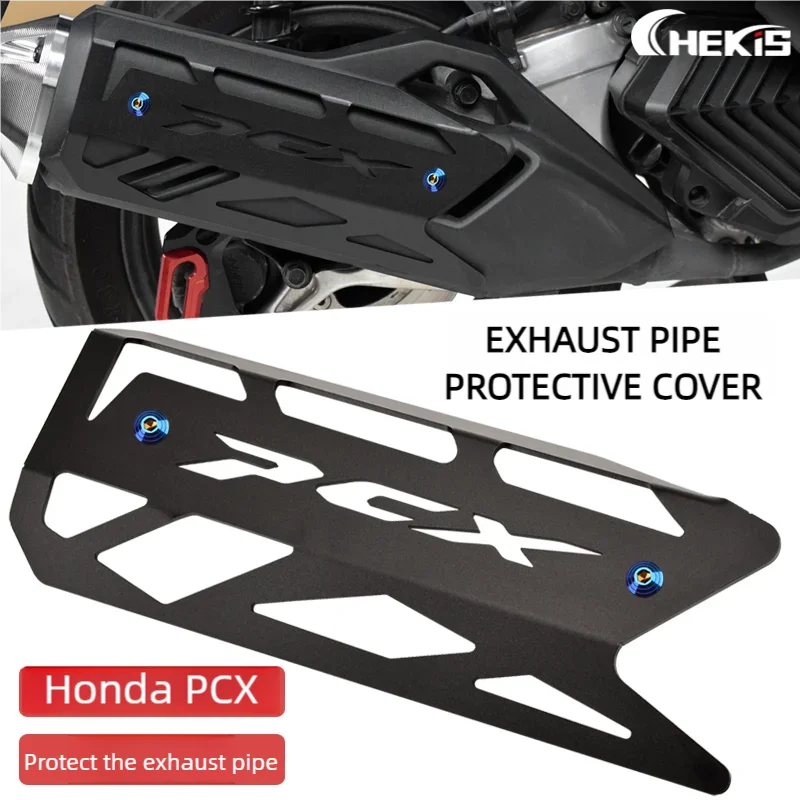 Chekis Is Suitable for Honda Motorcycle Pcx125 Pcx150 Pcx160 Modification Accessories Exhaust Pipe Protective Cover Exhaust Pipe Protective Shell Aluminum Alloy Protective Outer Cover