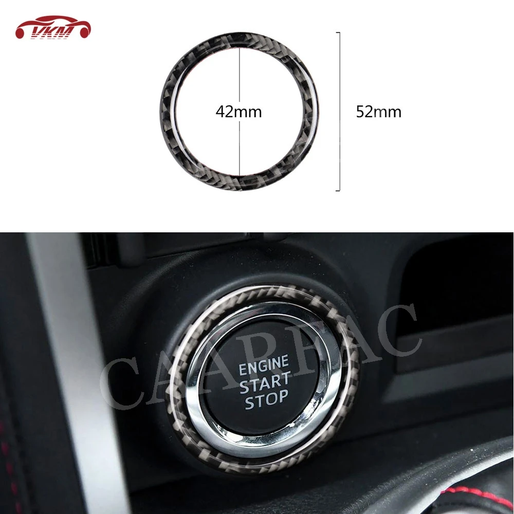 

Carbon Fiber Car Engine Start Stop Button Ring Trim Sticker For Toyota GT86 FT86 ZN6 Subaru BRZ 2013-2017 Inner Decorating