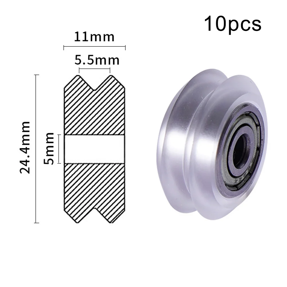 10pcs V-shaped Pulley For 3D Printer Wheels Pulley MR105 625zz Bearing For ENDER 3  For CR 10 Series Power Tools Accessories