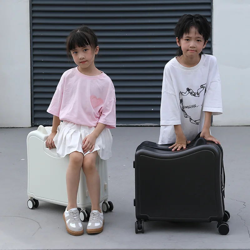 New Children's Riding Trolley Case for Boys and Girls Light Suitcase 20 Inch Walking Baby Artifact Can Sit in Luggage