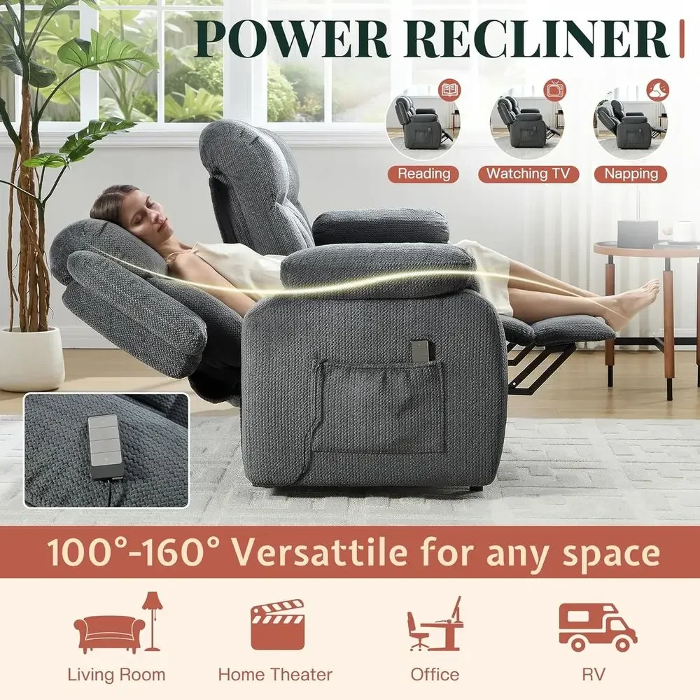 

Activity ProductDual Wingback Power Reclining 3-Seater Sofa In Gray For Living Room