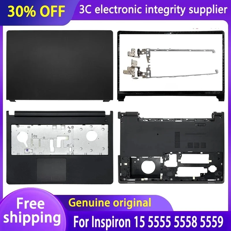 

New Laptop Case For Inspiron 15 5000 5555 5558 5559 LCD Back Cover Front Bezel Palmrest Bottom Case Hinges CMJK5 0CMJK5