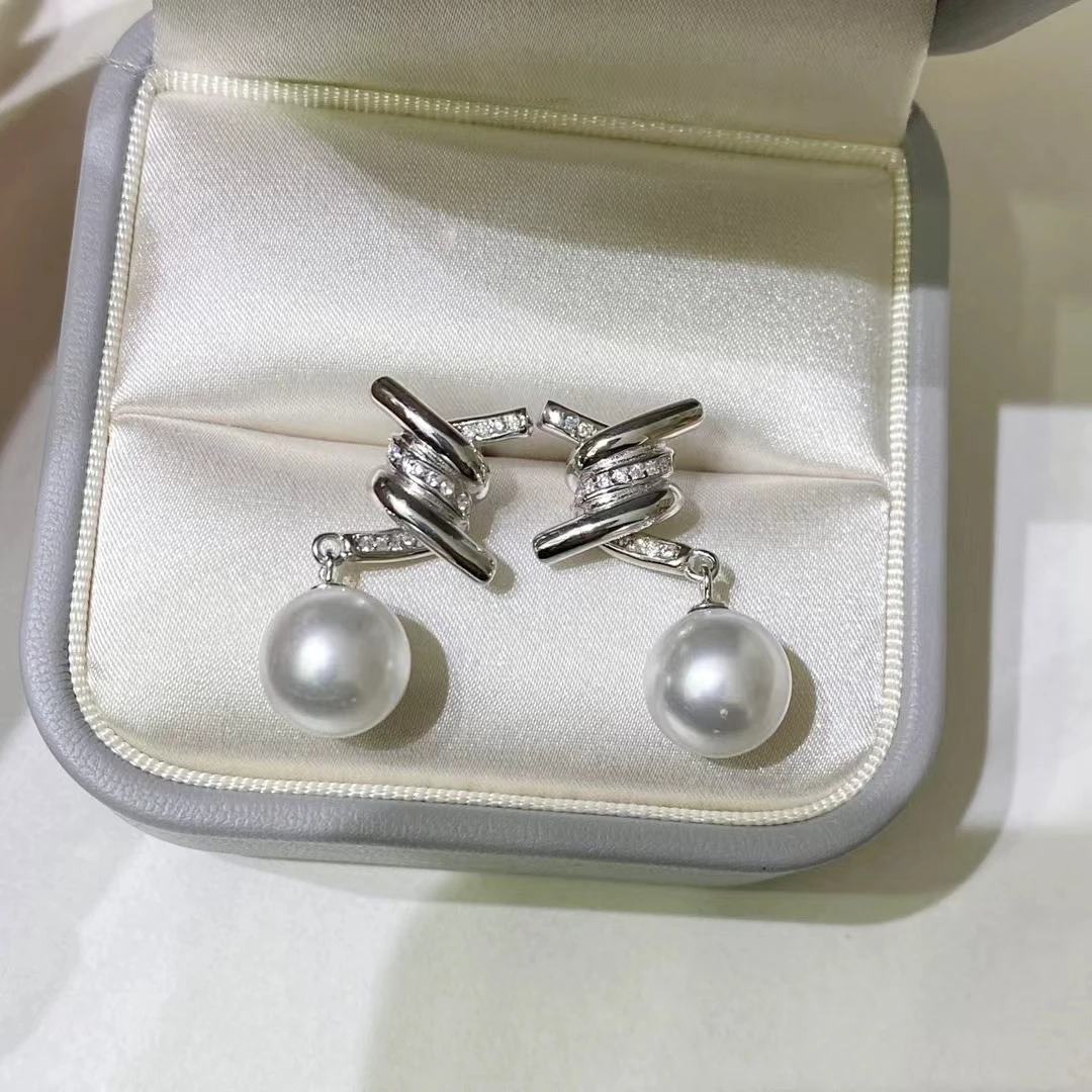 

Оптовая продажа, серьги из стерлингового серебра 925 пробы, фурнитура для крепления, базовые монтажные детали, аксессуар для жемчуга 8-10 мм