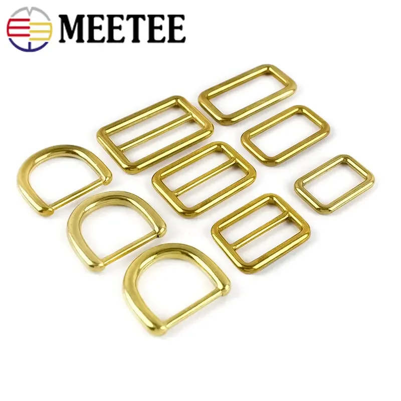 5 pz 15-38mm ottone metallo Tri-Glide Slider fibbia D anello di regolazione gancio borsa cinghia connettore fettuccia chiusura accessori per vestiti