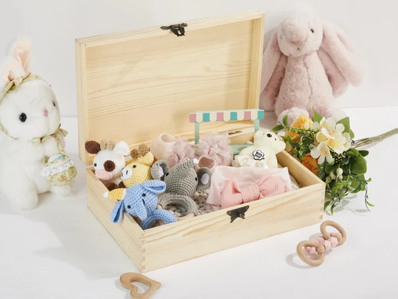 Personalized Baby Keepsake Box | Wood Memory Box | New Mom Gift | Custom Baby Gift Box | Baby Shower Decoration | Baptism Gifts