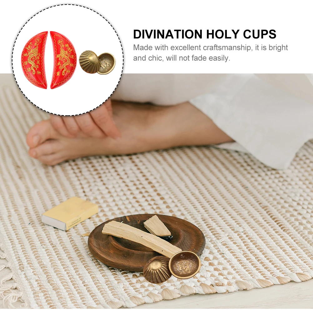

Crescent Holy Wealth Copper Cups Divination Tools Temple Ornament Supplies Gift Believers