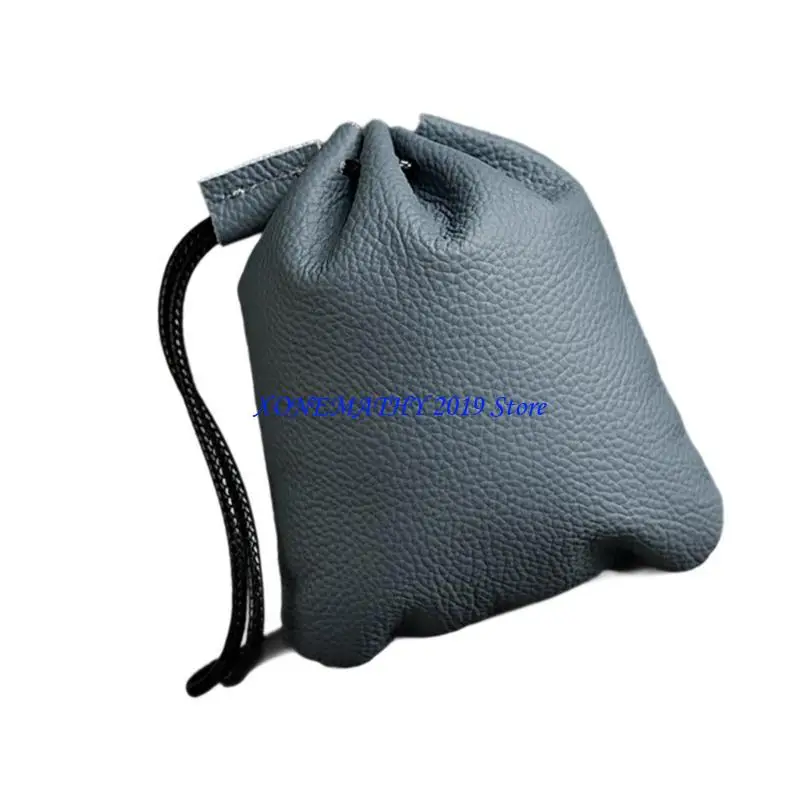 

F42F Elegant Jewelry Gift Bag Soft Genuine Leather Customizable Size for Earring Storage Wedding Party Favor Packaging